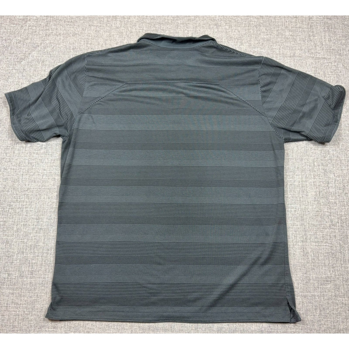 Nike Dri Fit Mizzou Missouri Tigers Polo Shirt Mens XL Gray Striped Golf