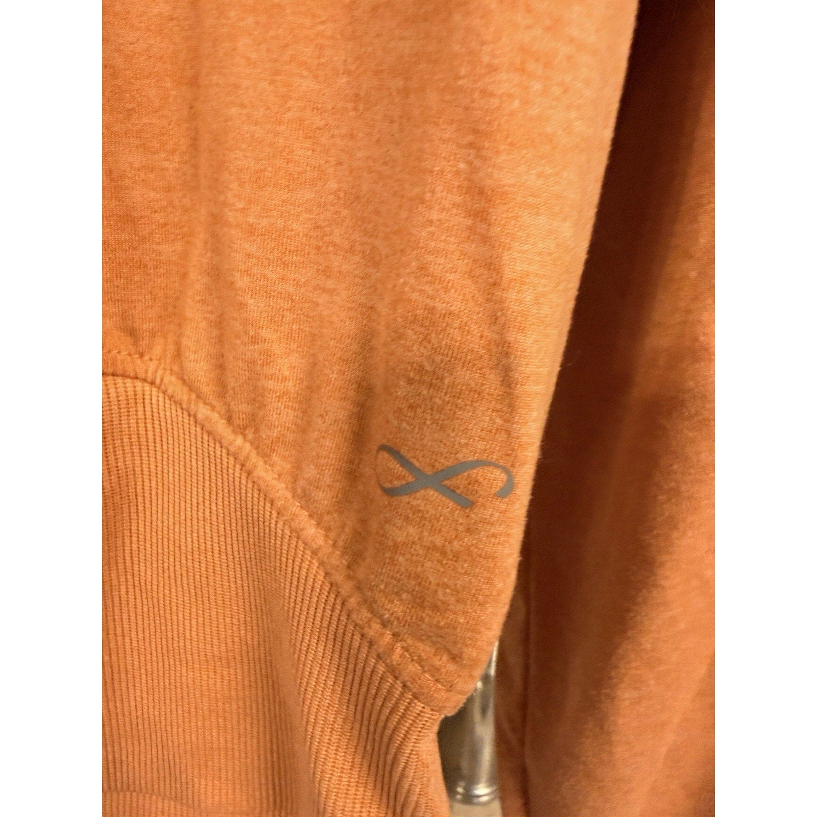 Freely Cropped Long Sleeve Top Womens Medium Orange Athleisure Lightweight