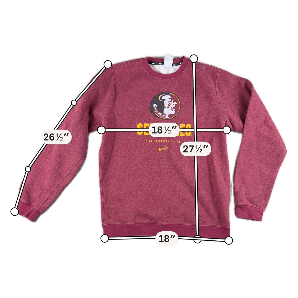 Nike Florida State Seminoles Sweatshirt Mens M Garnet FSU Crewneck DJ8079-610