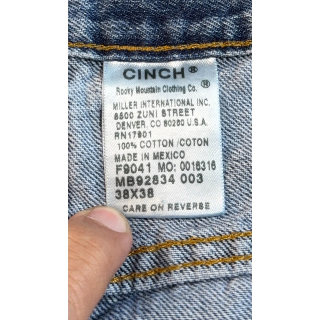 Cinch MB92834003 Jeans Mens 38x38 Actual 39x35.5 Western Cowboy Distressed