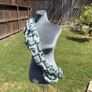 Michigan State Spartans MSU Infinity Scarf Green Gray Geometric NCAA