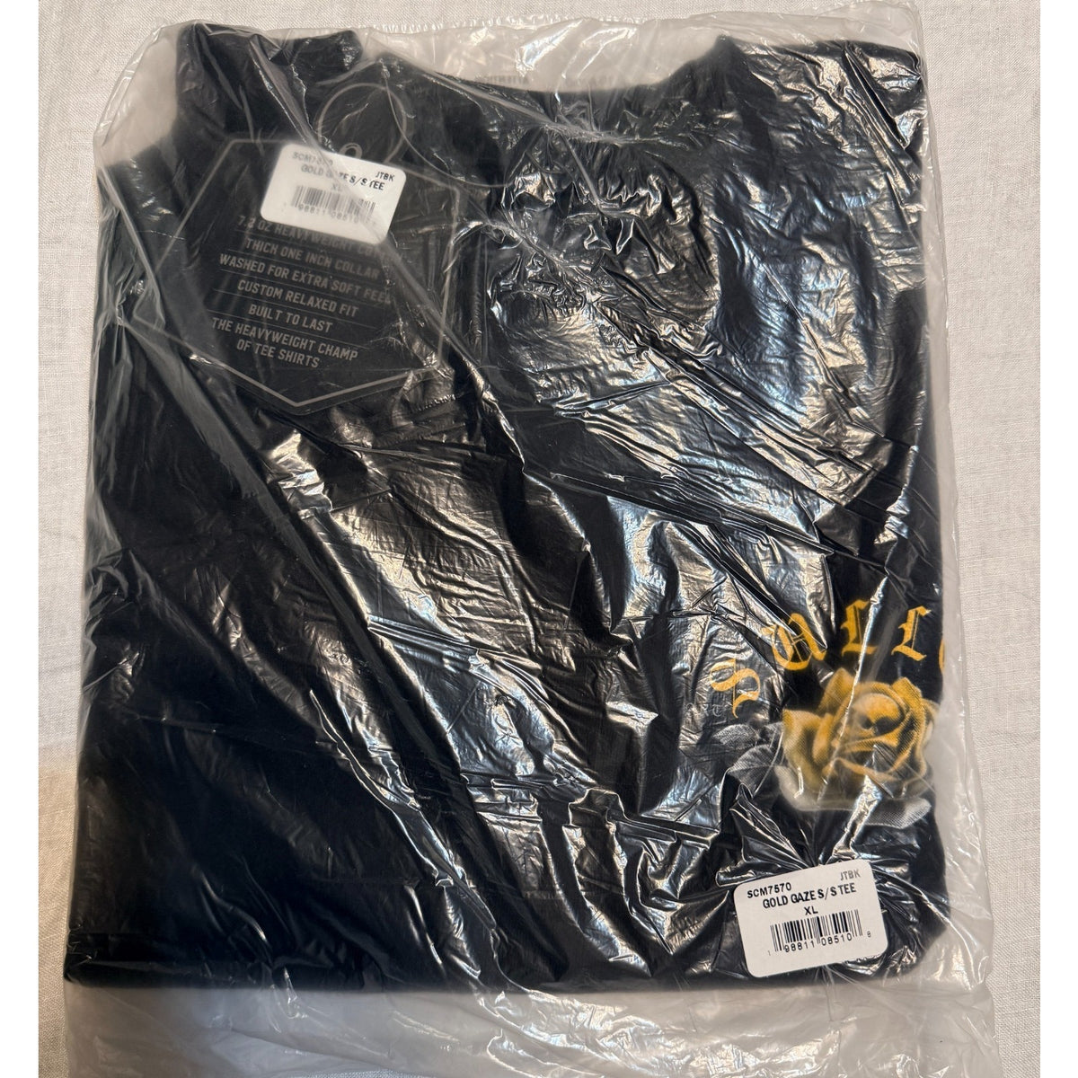 Sullen Art Collective Gold Gaze 1 Ton T Shirt Mens XL Black SCM7570 NWT