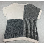 Perch by Blu Pepper Womens 1X Patchwork Knit Sweater Vest Colorblock Oversized