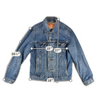 Levi's 72334 Men's M Denim Trucker Jacket Blue Distressed Faded Jean Jacket