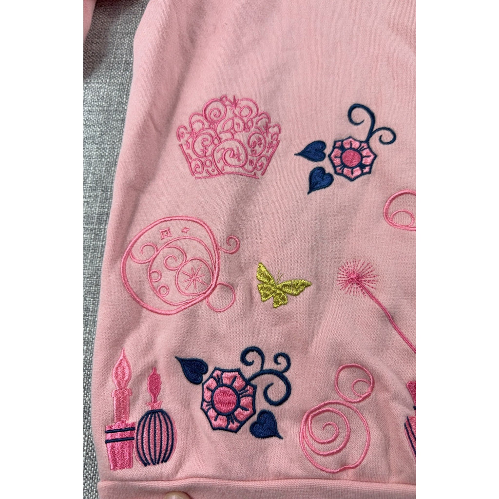 BoxLunch Wicked Glinda Embroidered Pink Crewneck Sweatshirt Women Large