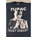 Tupac 2Pac Trust Nobody T Shirt Mens L Black Rap Hip Hop Graphic Tee