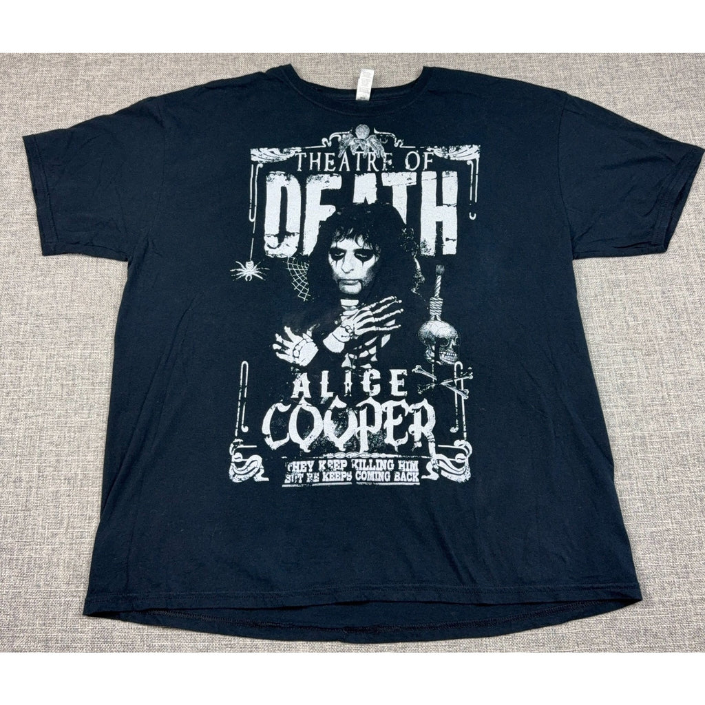 Alice Cooper Theatre of Death 2009 Tour Shirt Men's XL Black Double Sided