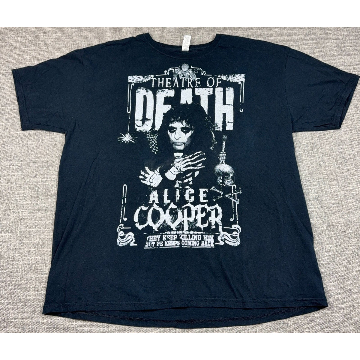 Alice Cooper Theatre of Death 2009 Tour Shirt Men's XL Black Double Sided