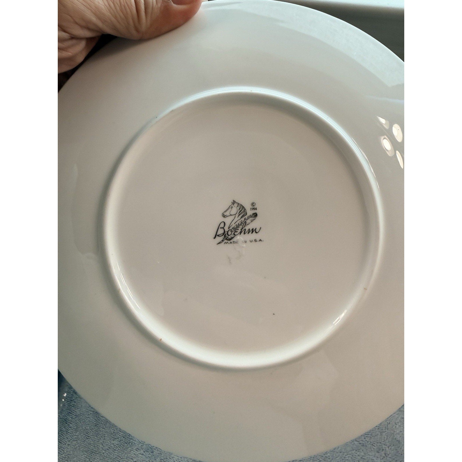 Boehm Panda & Cub Collector Plate 1994 Made in USA Gold Rim Wildlife Art