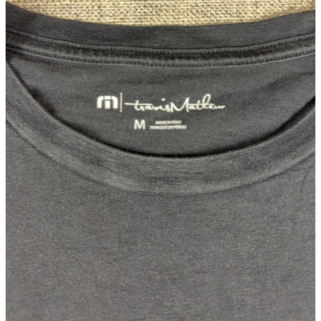 TravisMathew T Shirt Mens M Black Graphic Golf Sunset Established 2007 Tee