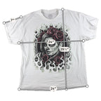 Sugar Skull Woman Roses Graphic T Shirt Men XL White Day of the Dead Gothic
