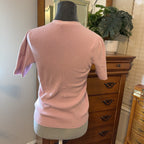 LOFT Petites XS Pink Rib Knit Button Front Cardigan Top Women’s Short Sleeve