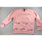 BoxLunch Wicked Glinda Embroidered Pink Crewneck Sweatshirt Women Large