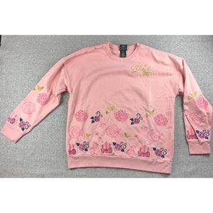 BoxLunch Wicked Glinda Embroidered Pink Crewneck Sweatshirt Women Large