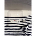 Vineyard Vines Womens Large Navy White Striped Pima Cotton Modal Boat Neck Top