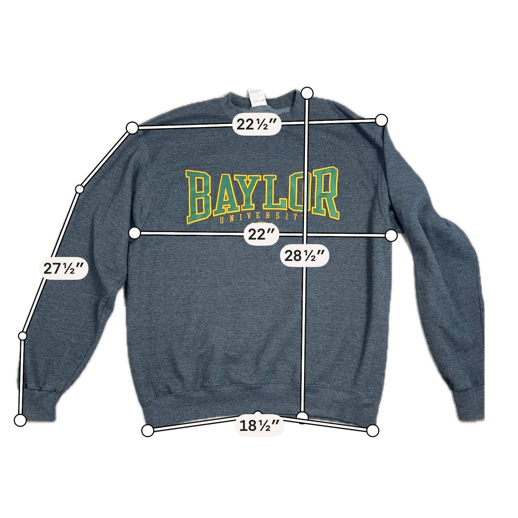 Champion Baylor University Bears Sweatshirt Mens L Gray Applique Crewneck