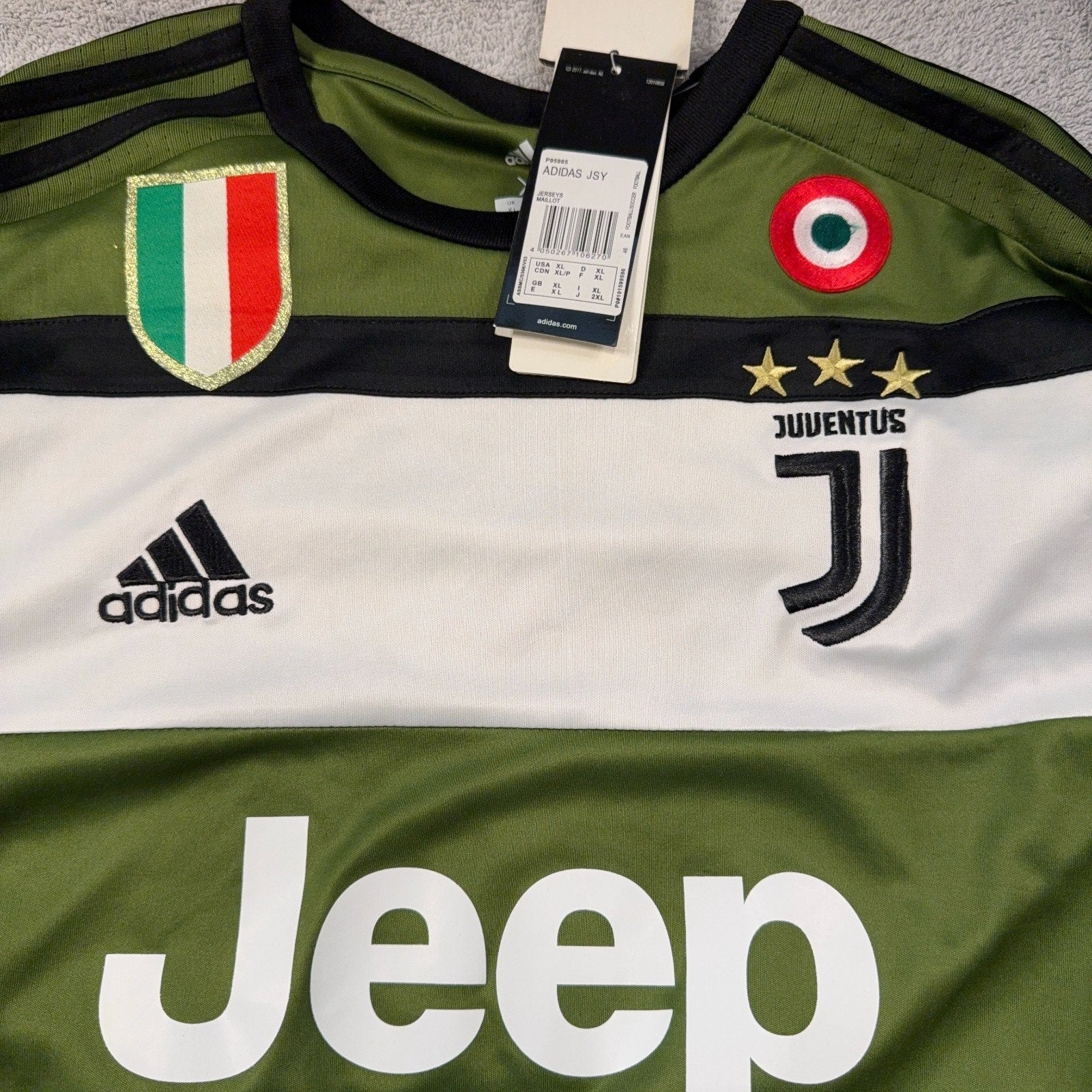 Juventus Dybala 10 Jersey XL Adidas 2017/18 Third Kit Serie A Patch NWT Soccer