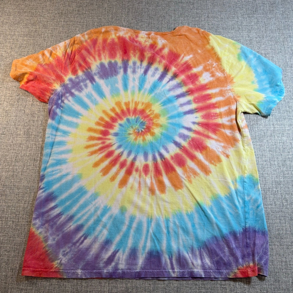 Disney Store Mickey Mouse Tie Dye T Shirt Adult L Rainbow Spiral Graphic Tee