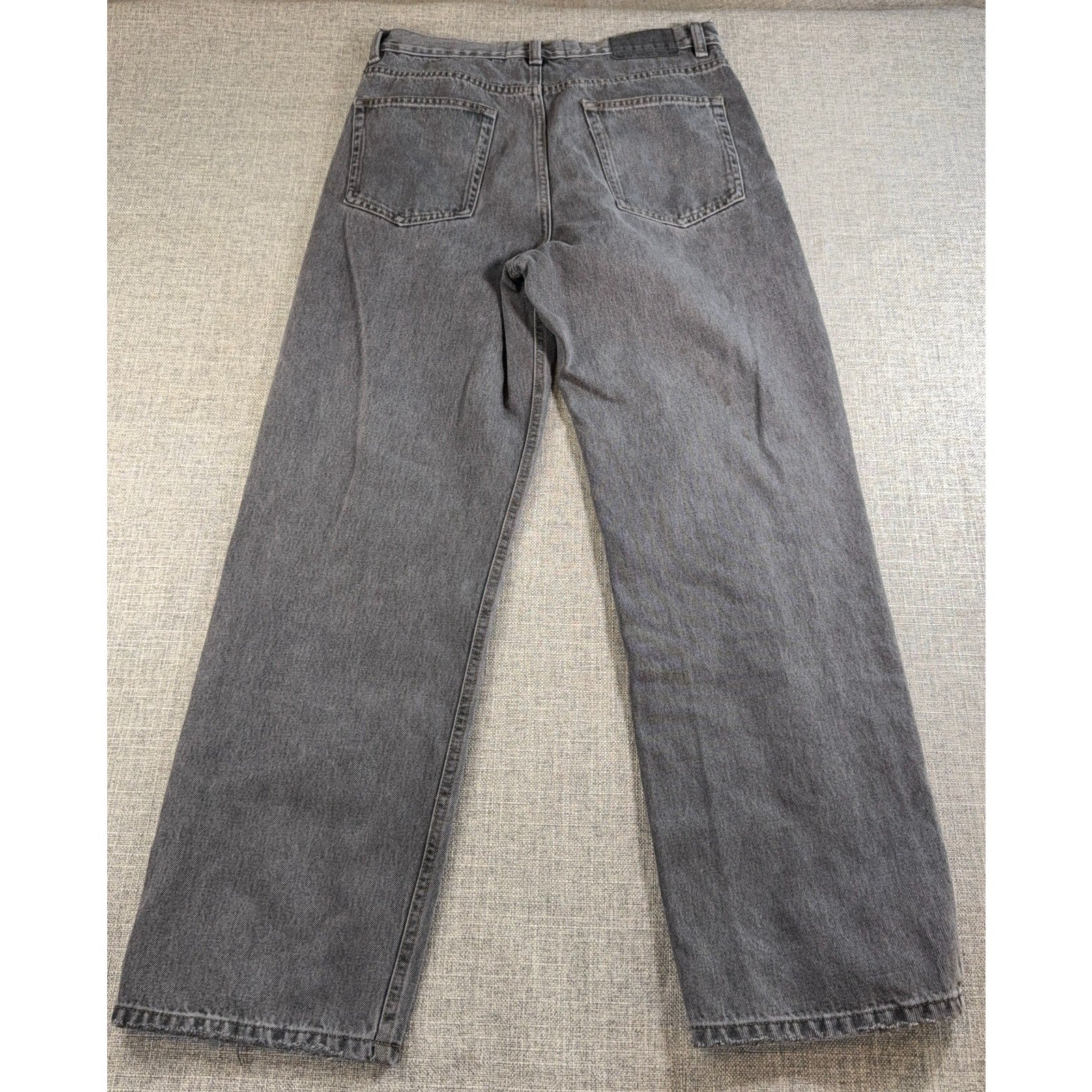 BDG Skate Fit Gray Baggy Jeans 31 Y2K Grunge Wide Leg Raw Hem Skater Denim