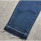 J.Crew Women's Size 26 Dark Wash Slim Jeans Raw Frayed Hem 28.5 Inseam