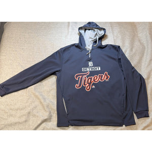 Detroit Tigers Majestic Authentic Collection 1/4 Zip Hoodie XL 2014 MLB