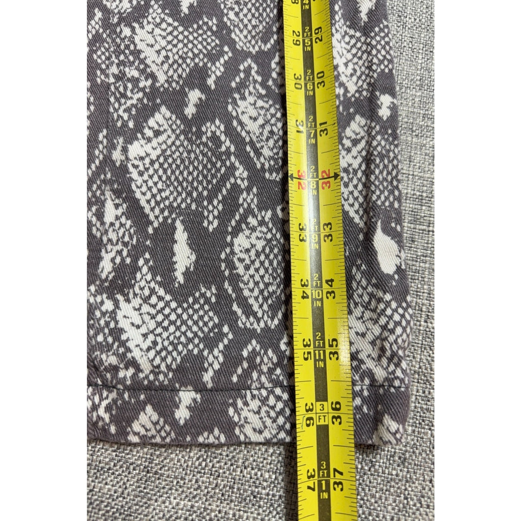 Urban Outfitters Snake Print Pants Womens S Gray White Pull On Cropped 25.5