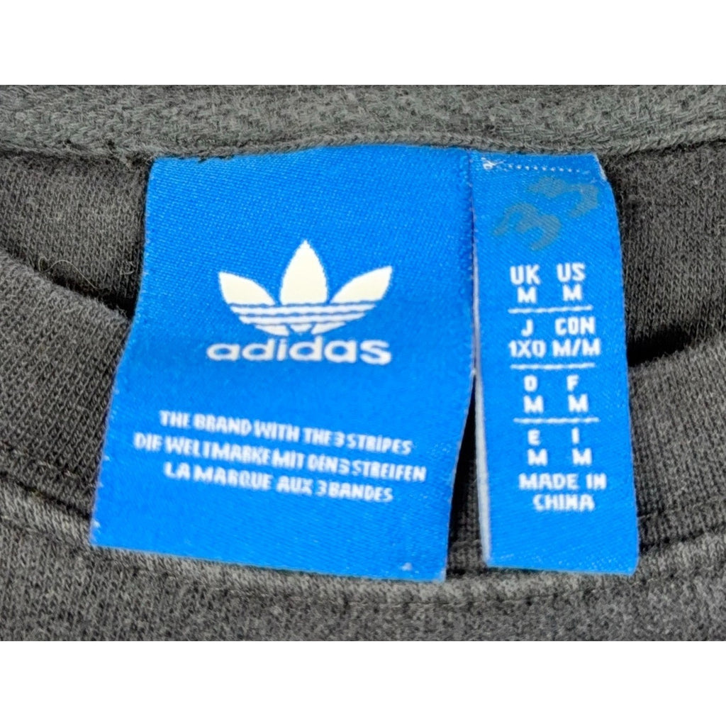 Adidas Originals Trefoil Sweatshirt Mens M Black Crewneck Big Logo Pullover
