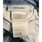 PAIGE Hoxton Ankle Jeans Womens 30 Blue Metallic Silver Stripe Skinny High Rise