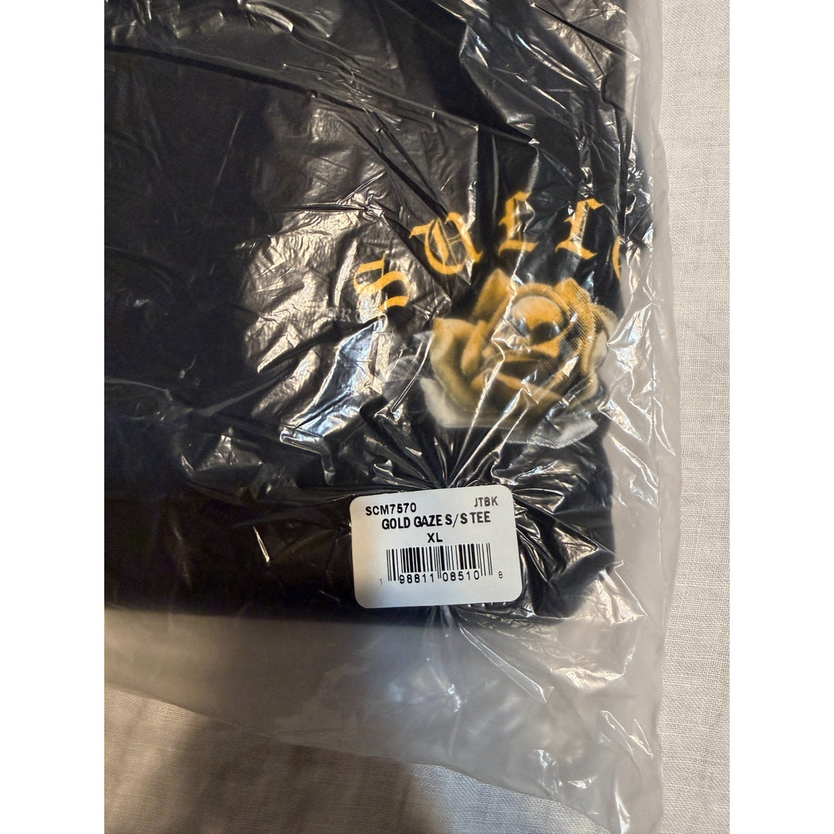 Sullen Art Collective Gold Gaze 1 Ton T Shirt Mens XL Black SCM7570 NWT