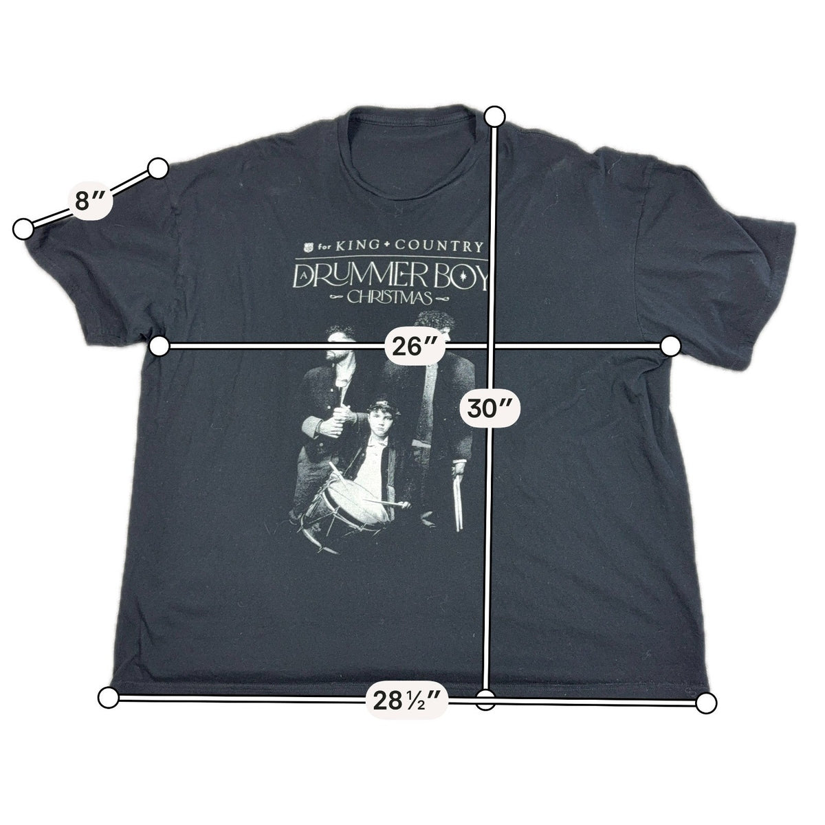 for KING + COUNTRY A Drummer Boy Christmas 2023 Tour Shirt 3XL Black