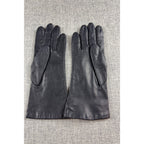 Vintage Aris RN 35548 Black Genuine Leather Gloves Womens 7.5 Lined