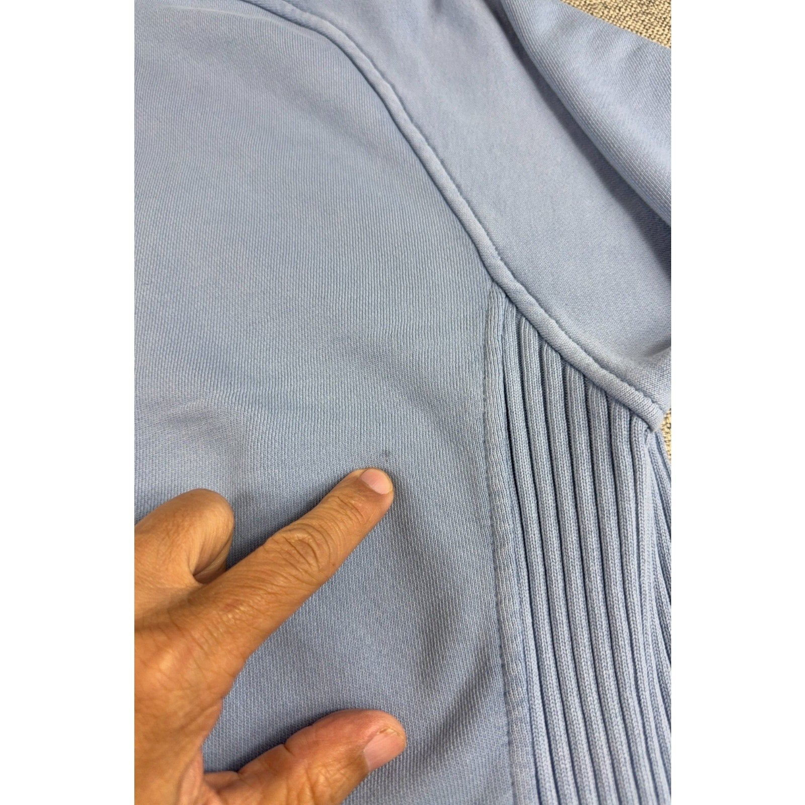 Aerie Women S Oversized Crewneck Sweatshirt Blue Ribbed Side Panels Pullover