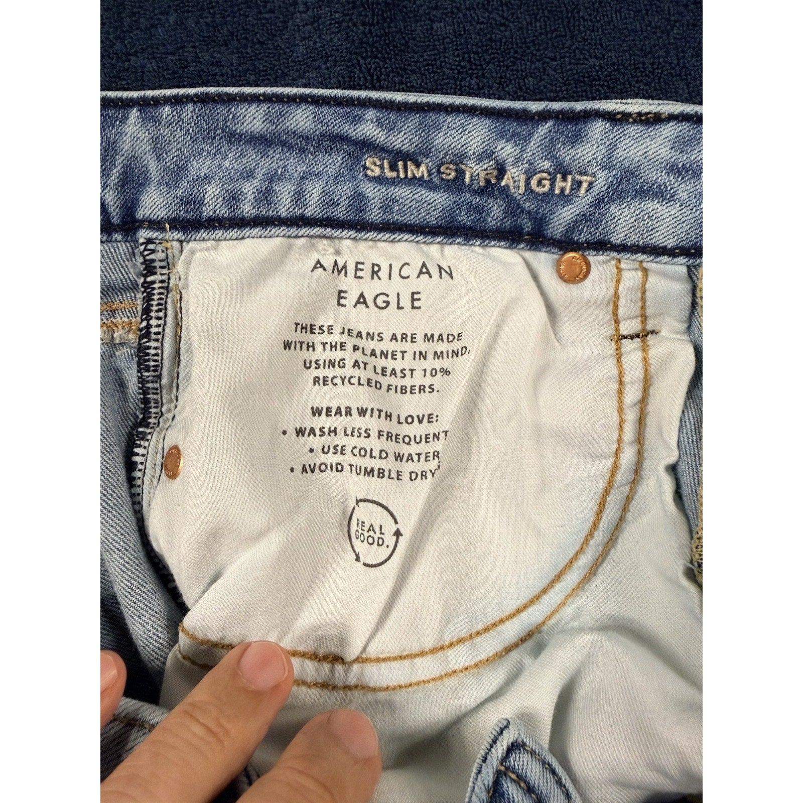 American Eagle AirFlex+ Slim Straight Jeans Men’s 29x32 Light Wash Stretch Denim