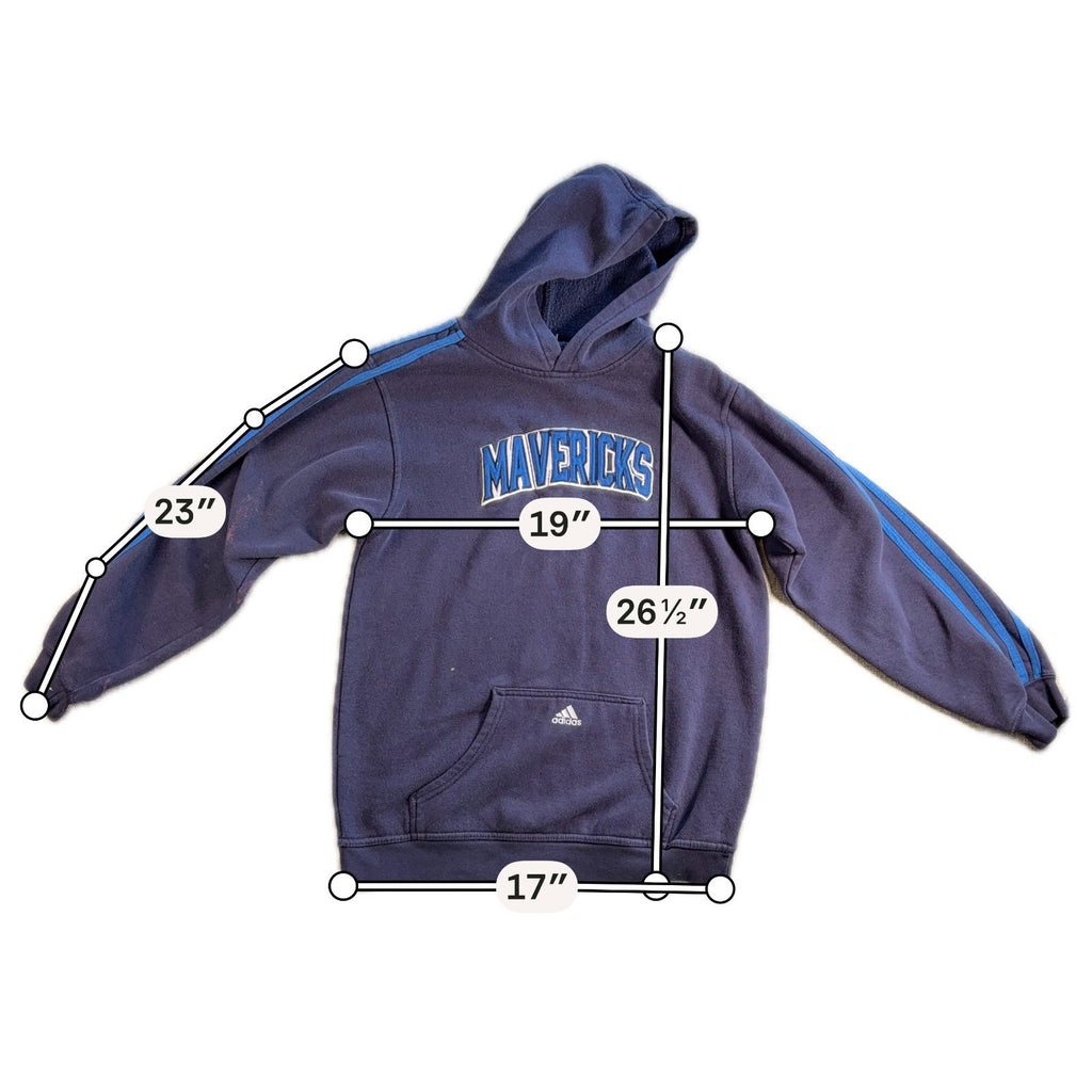 Dallas Mavericks Adidas Hoodie Blue NBA Pullover Sweatshirt No Size Tag Fits S