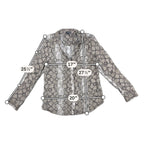 The Limited Snakeskin Blouse Womens L Animal Print Button Down Shirt Y2K