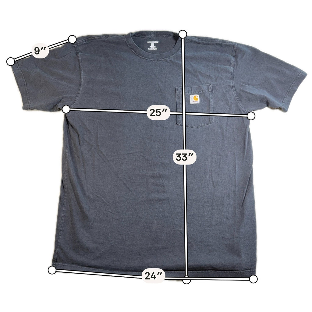 Carhartt Pocket T Shirt Men XL Tall Faded Black Heavyweight Workwear Cotton