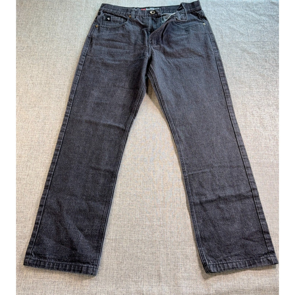 Southpole Jeans Mens 34x32 Black Denim Y2K Streetwear Relaxed Straight Fit 2000s