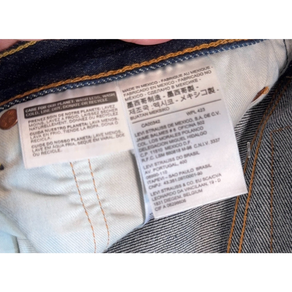 Levi’s 501 Original Fit Stretch Jeans Mens 33x34 NWT Dark Wash Button Fly Straig
