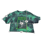 Beetlejuice Tie Dye Crop T Shirt M Green Black Movie Horror Goth Graphic Tee