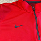 Nike Men M Red Black Colorblock 1/4 Zip Athletic Pullover Thumbholes