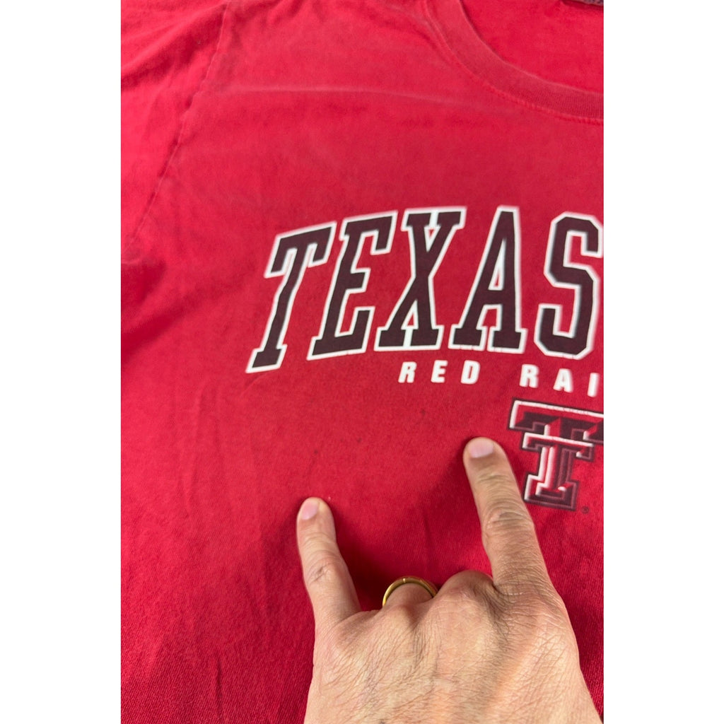 Texas Tech Red Raiders Soffe 2000s T Shirt Mens M Red NCAA Distressed Y2K