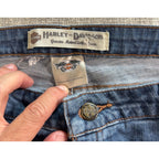 Harley Davidson Womens Jeans 34x31 Bootcut Blue Denim Genuine MotorClothes Biker