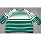 Maurada St Patrick's Day Sweater Womens 1X Green White Shamrock Striped