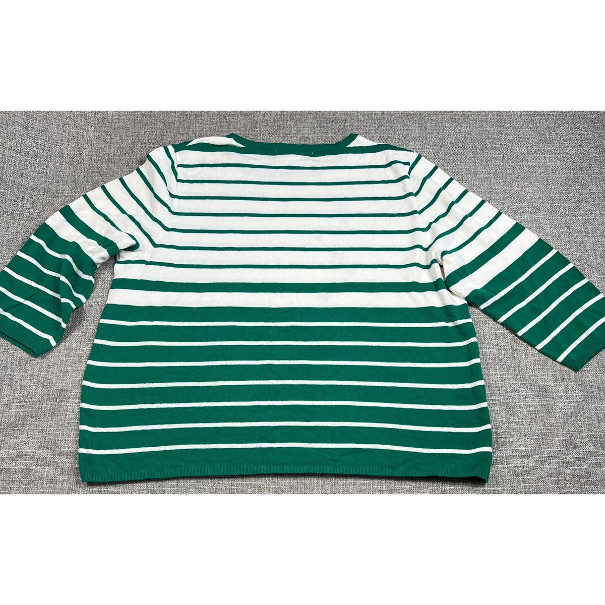 Maurada St Patrick's Day Sweater Womens 1X Green White Shamrock Striped