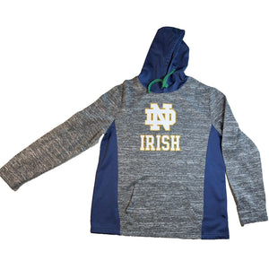 Notre Dame Fighting Irish Hoodie Men L Fanatics Gray Navy Pullover
