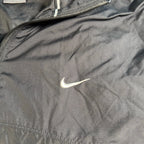 Nike Windbreaker Jacket Mens Large Black Gray White Full Zip Lightweight Lined