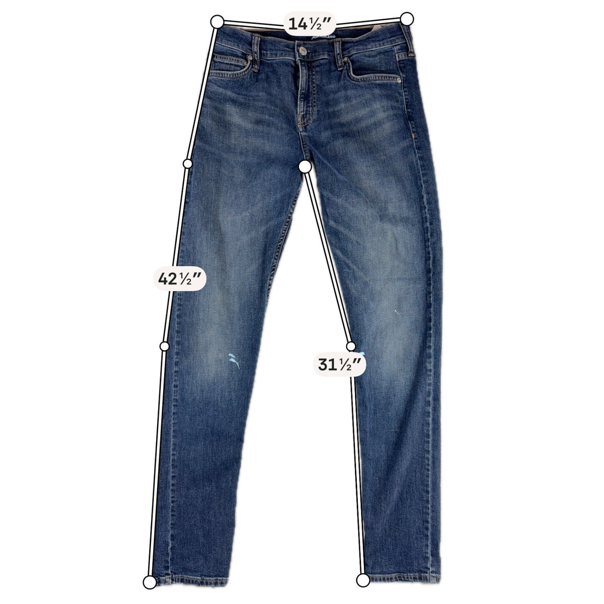 Calvin Klein Jeans CKJ 021 Womens 29x32 Slim Straight Stretch Denim Blue Paint
