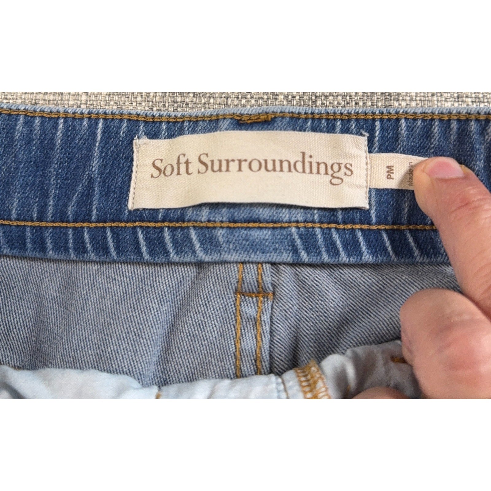 Soft Surroundings Womens Petite Medium Jeans Straight Leg 32 Waist 25.5 Inseam