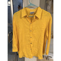 Chico’s Design Yellow Linen Shirt Women’s Size B Button Front Lightweight Top