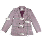 Court & Rowe Womens Blazer Size 14 Houndstooth Plaid Double Breasted Pink